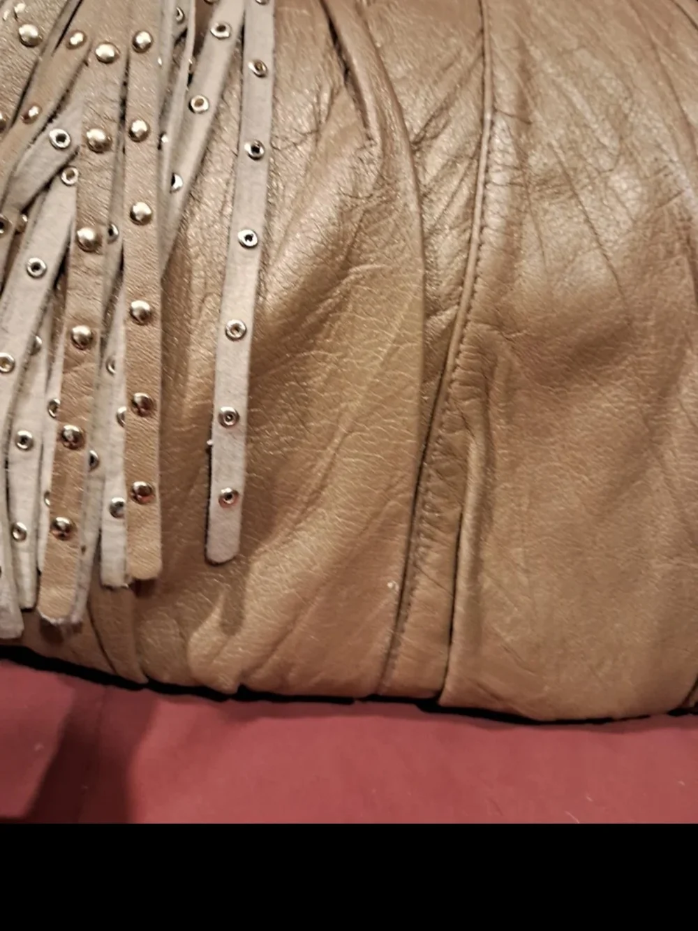Steve Madden Taupe Ruched Hobo with Tassel